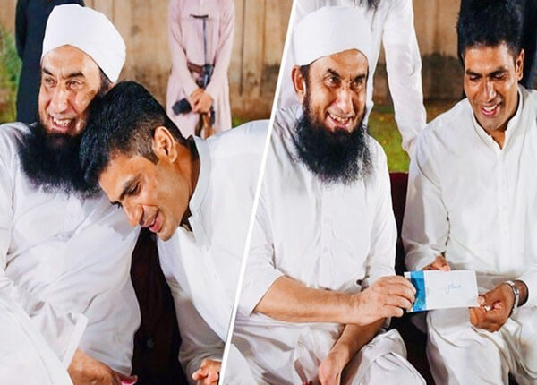 مولانا طارق جمیل نے قومی ہیرو ارشد ندیم کو پانچ لاکھ روپے انعام دیا